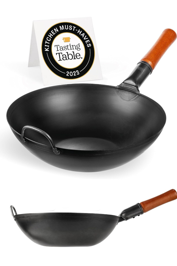 Best wok for Stir Fry: On 13.5" Yosukata carbon steel wok on sale at Amazon