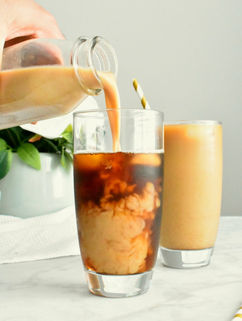 Pumpkin cream cold brew coffee at Herbs & Flour