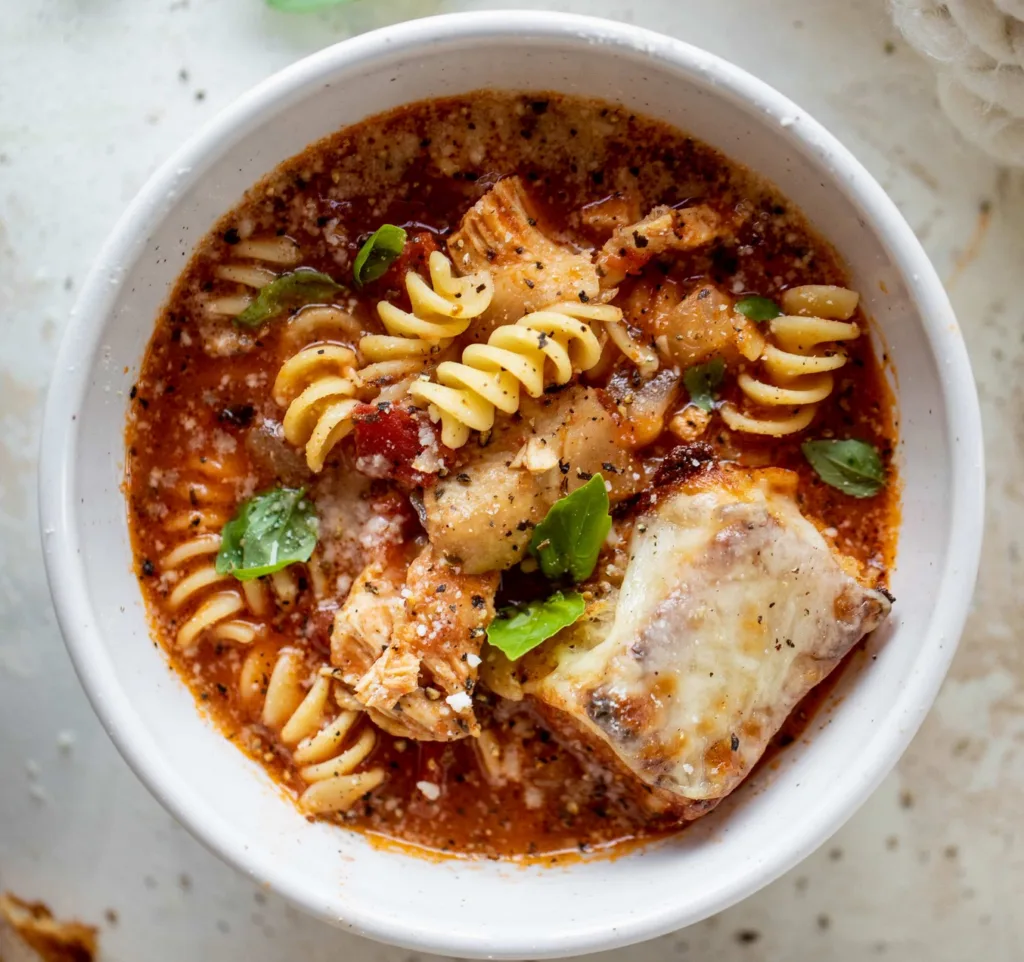 Chicken Parmesean Soup from How Sweet Eats