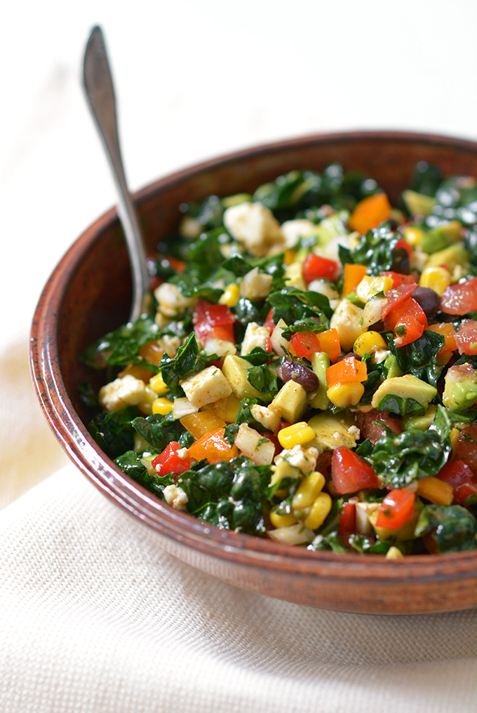 5 immune boosting dinners: Fiesta chopped kale salad at Simple Seasonal