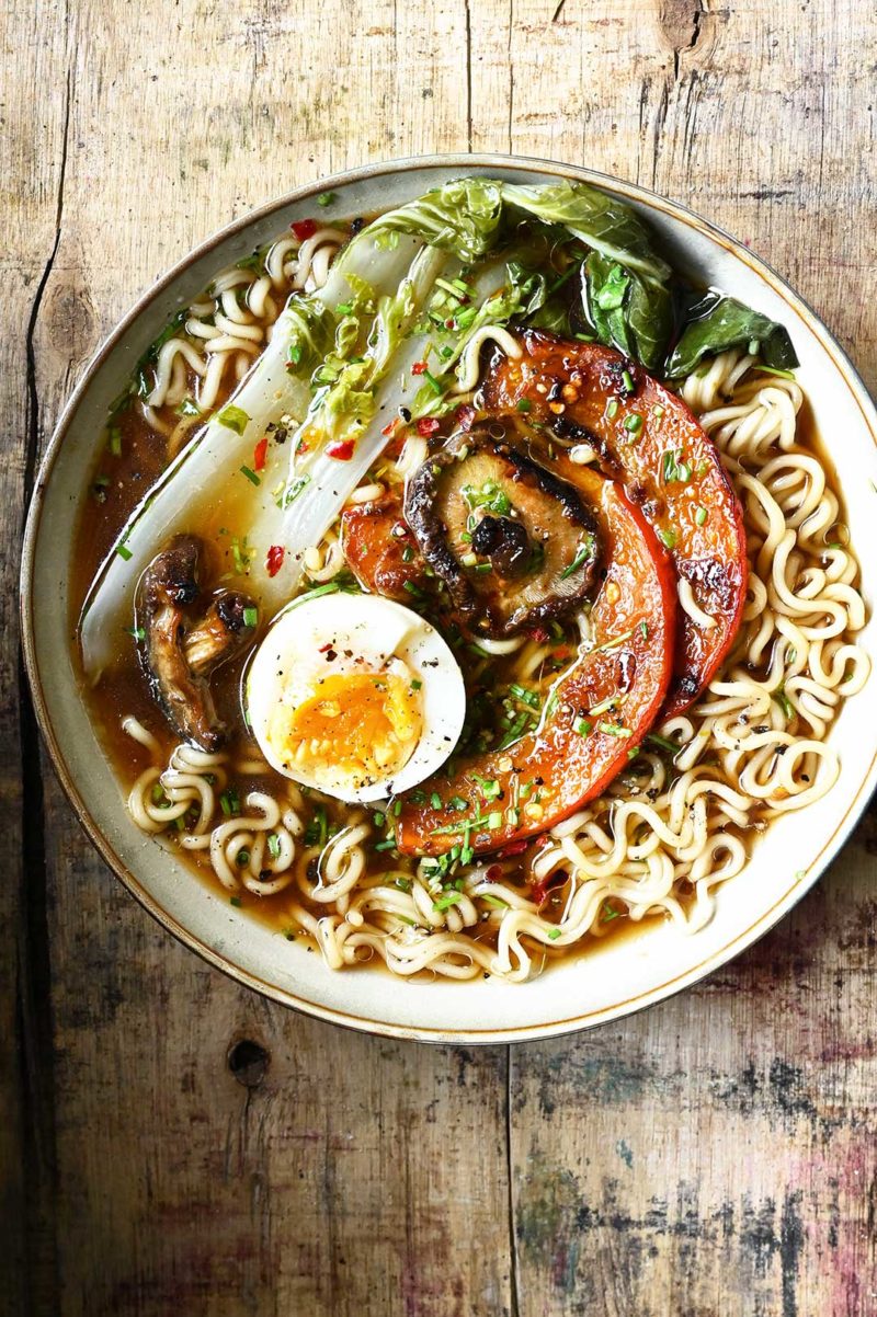 5 immune boosting dinners: Ramen with miso-roasted pumpkin at Serving Dumplings