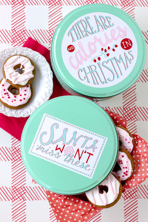 Free and festive printable cookie tin labels from Studio DIY