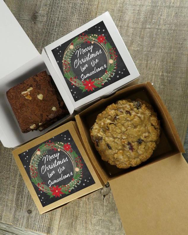 Give your favorite people homemade cookies with these personalized cookie boxes from Personalized Favor Co.