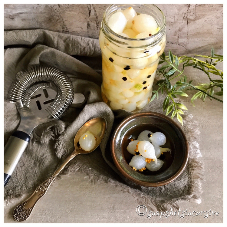 Homemade pickled onions from Snapshots in Cursive make a great holiday gift