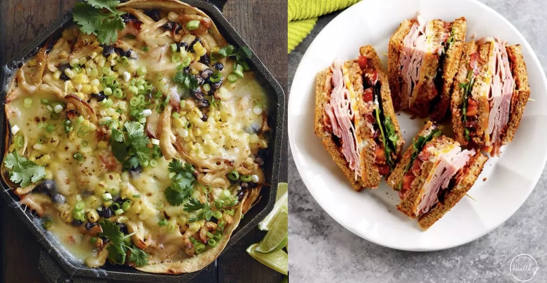 Skillet-Chiptole-Chicken-Enchilada-Bake-from-WhatsGabyCooking-and-ClubSandwiches-from-APinchofHealthy