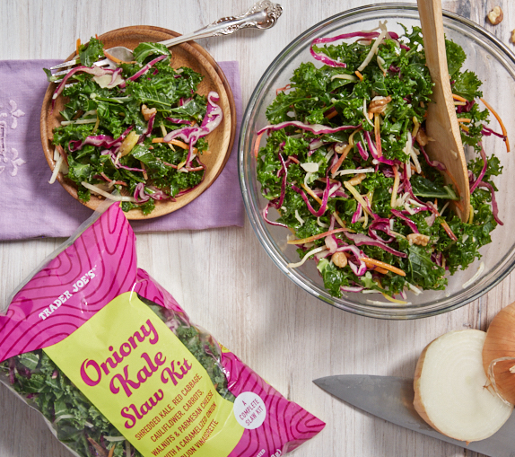 Trader Joes Oniony Kale Salad Kit for Thanksgiving 2020