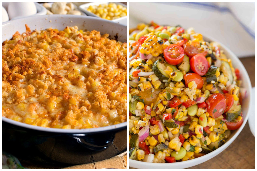 Sidesgiving recipes: Corn Pudding at A Family Feast; Succotash at Dinner then Dessert