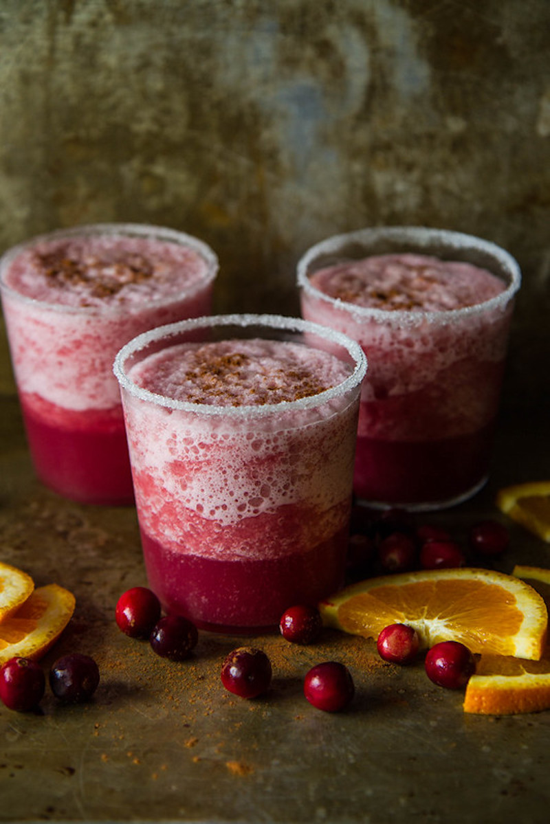 Thanksgiving margarita recipes: Frozen cranberry margaritas at Heather Christo