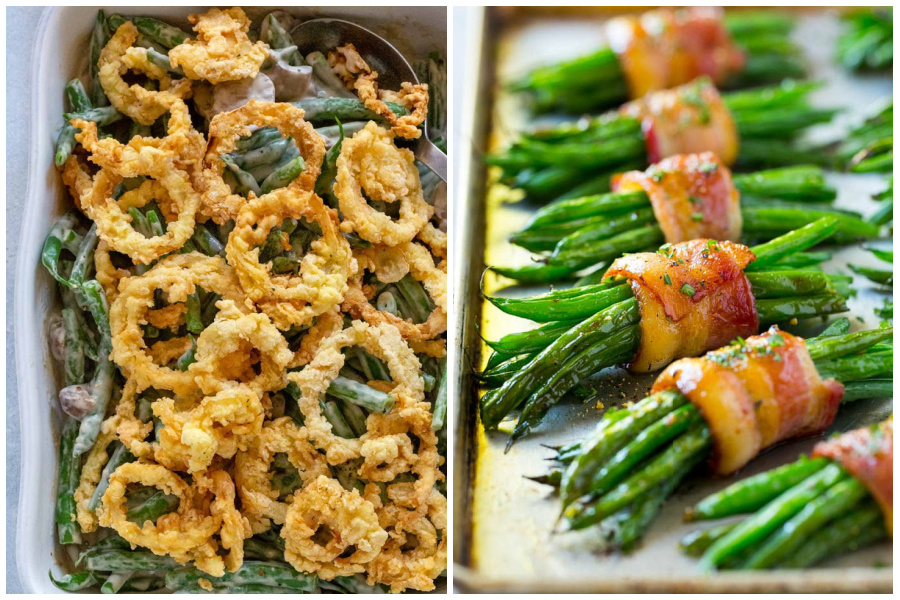 Sidesgiving recipes: Green bean casserole at Jessica Gavin; Green bean bundles at Dinner at the Zoo