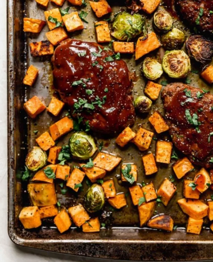 Sheetpan Mini Meatloaf with Vegetables from RealFoodRDs Sheetpan Mini Meatloaf with Vegetables from RealFoodRDs
