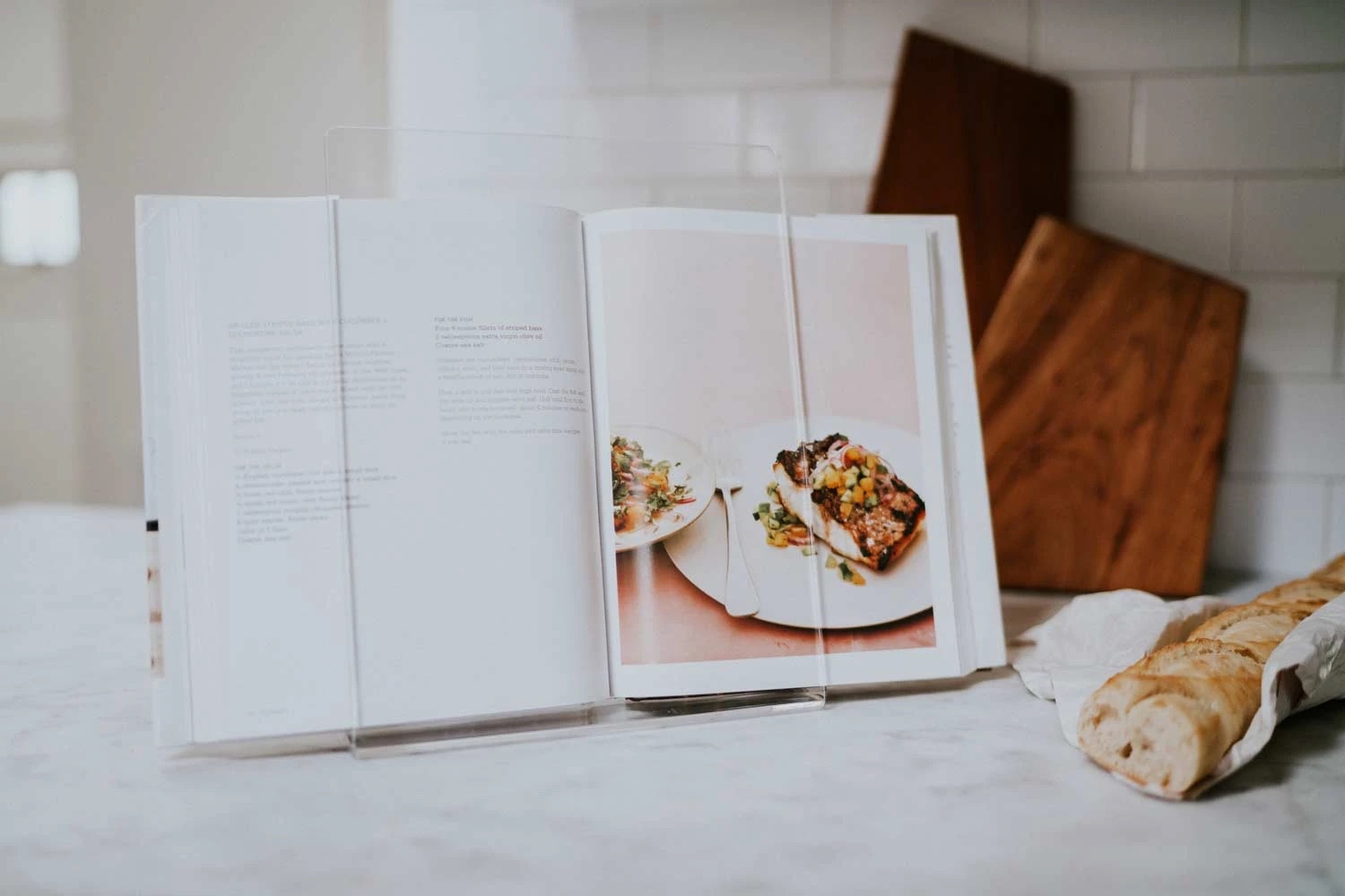 Gift ideas for home cooks: A 100% recycled Italian lucite cookbook holder from Newly