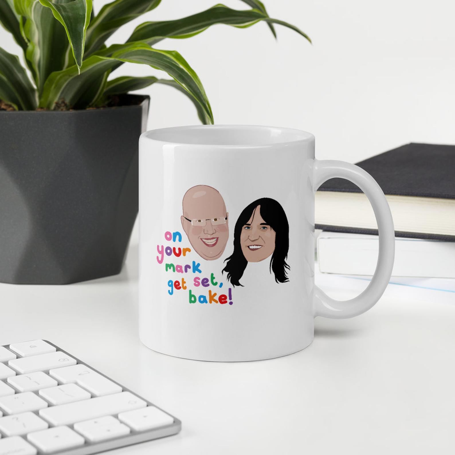 Gift ideas for fans of The Great British Baking Show: A coffee mug with Matt and Noel from Pony Chops Design. Gift ideas for fans of The Great British Baking Show: A coffee mug with Matt and Noel from Pony Chops Design.