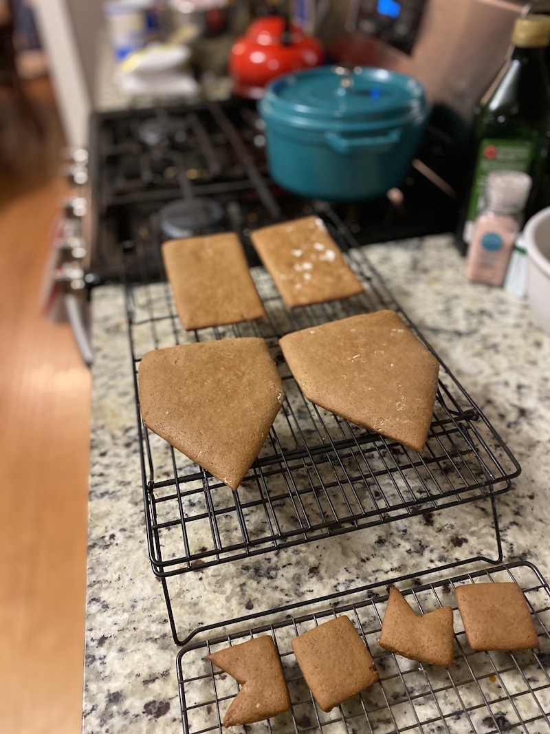 Tips for making a homemade gingerbread house from scratch: Be sure to test how the pieces fit together *before* you get out the royal icing. | Photo © Kate Etue for Cool Mom Eats