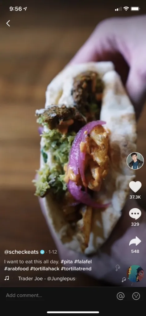 Delicious falafel folded TikTok sandwich hack from Scheck Eats Delicious falafel folded TikTok sandwich hack from Scheck Eats