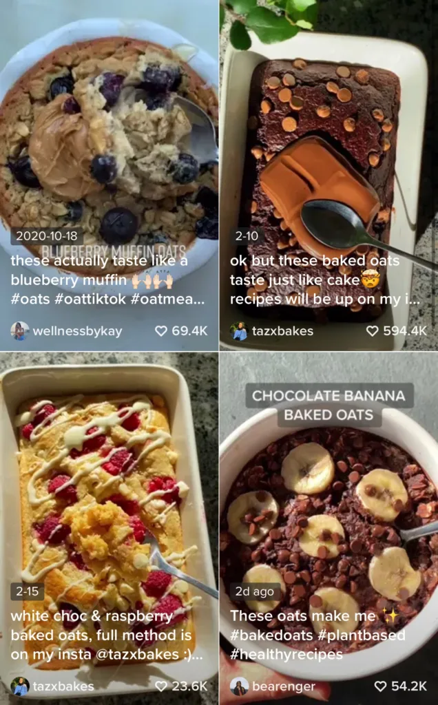 Baked Oats Recipes on TikTok