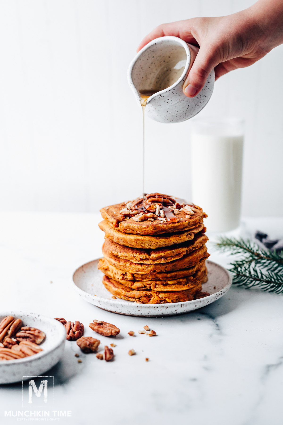 Delicious recipes with hidden veggies: Sweet Potato Pancakes at Munchkin Time