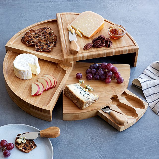 Modular charcuterie board in sections can be used in so many ways!