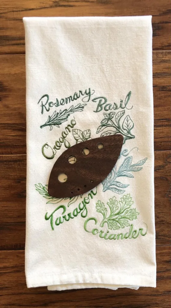 MSM Sewing Studio's embroidered tea towel and herb stripped make a thoughtful gift under $25 for Mother's Day