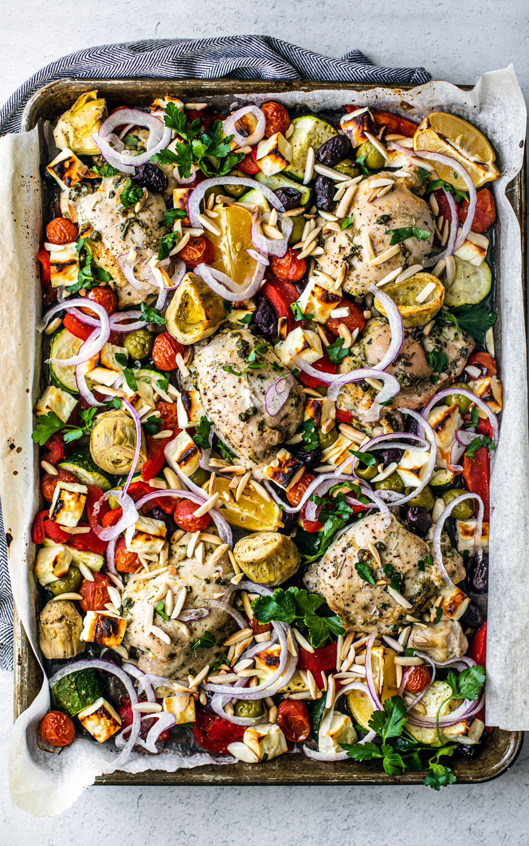Lighter spring recipes: Greek Sheet Pan Chicken at Killing Thyme Lighter spring recipes: Greek Sheet Pan Chicken at Killing Thyme
