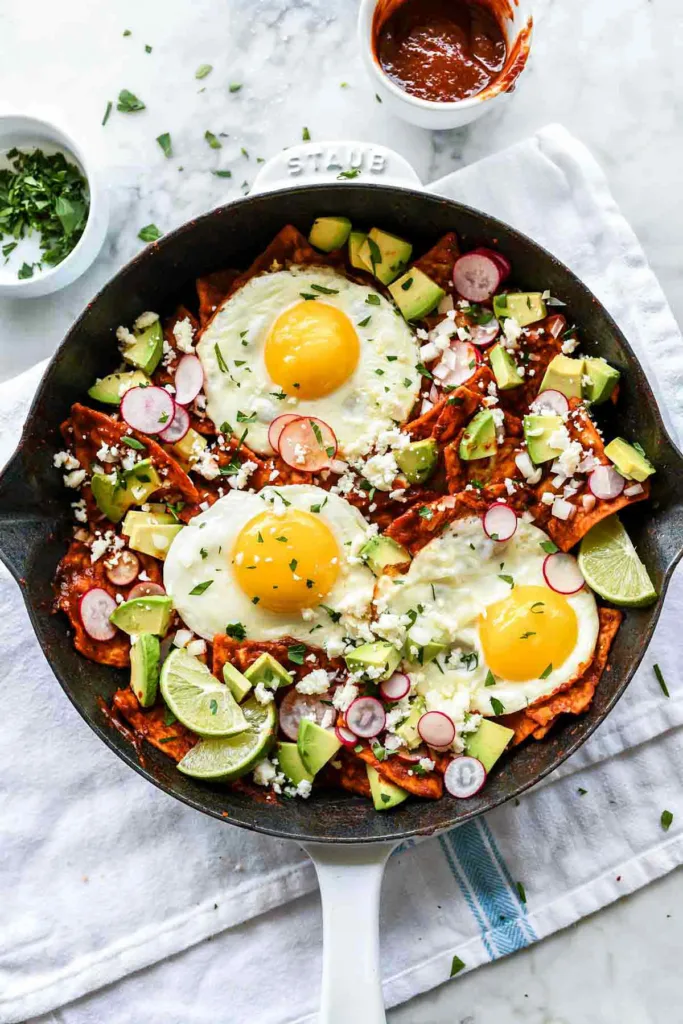 Easy chilaquiles with eggs from FoodieCrush