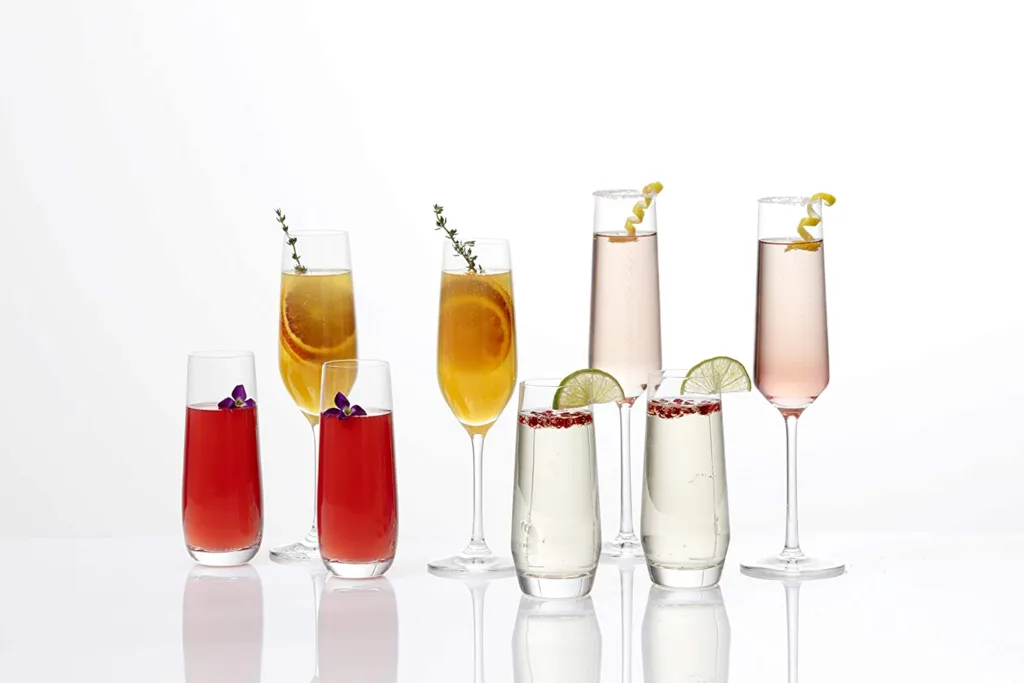Champagne cocktail recipes: serve in beautiful glasses like these flutes from Schott Zwiesel