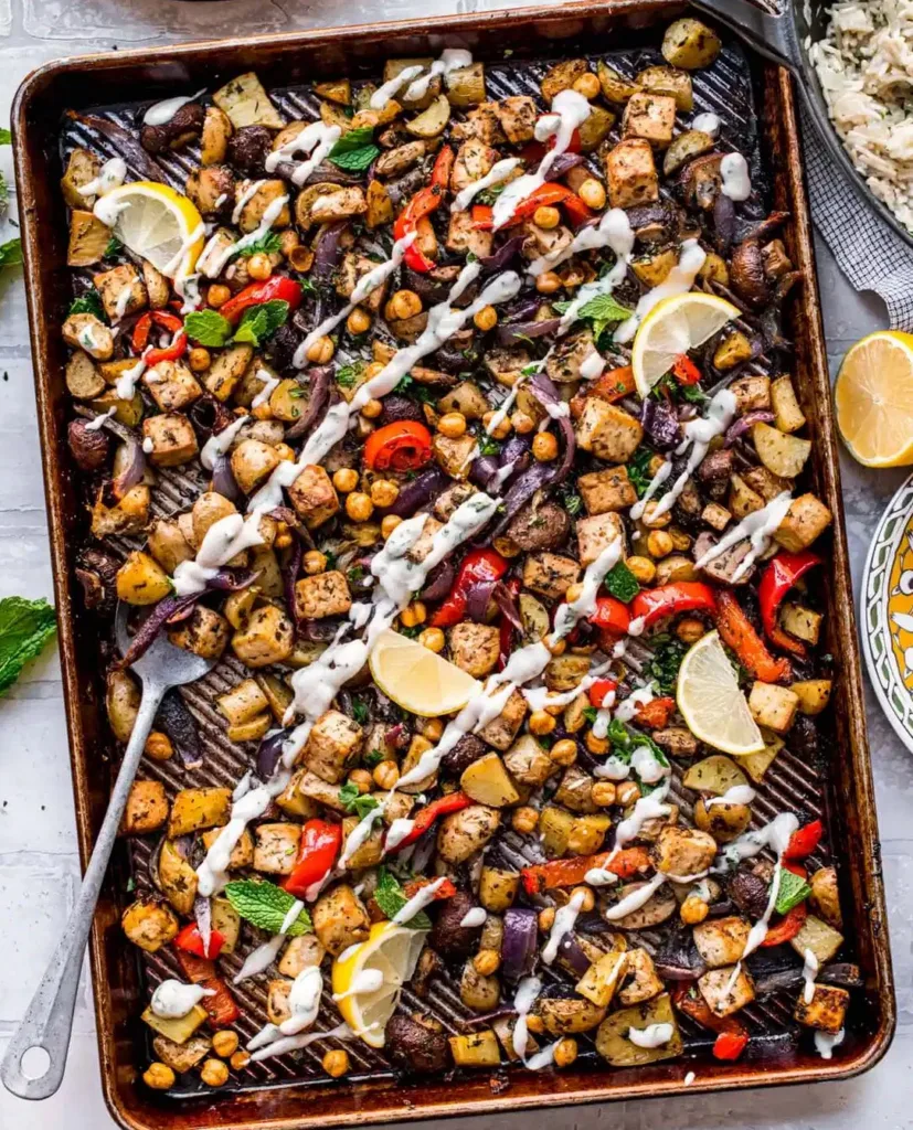 Sheet pan meals: Mediterranean Sheet Pan Dinner from Crowded Kitchen Sheet pan meals: Mediterranean Sheet Pan Dinner from Crowded Kitchen