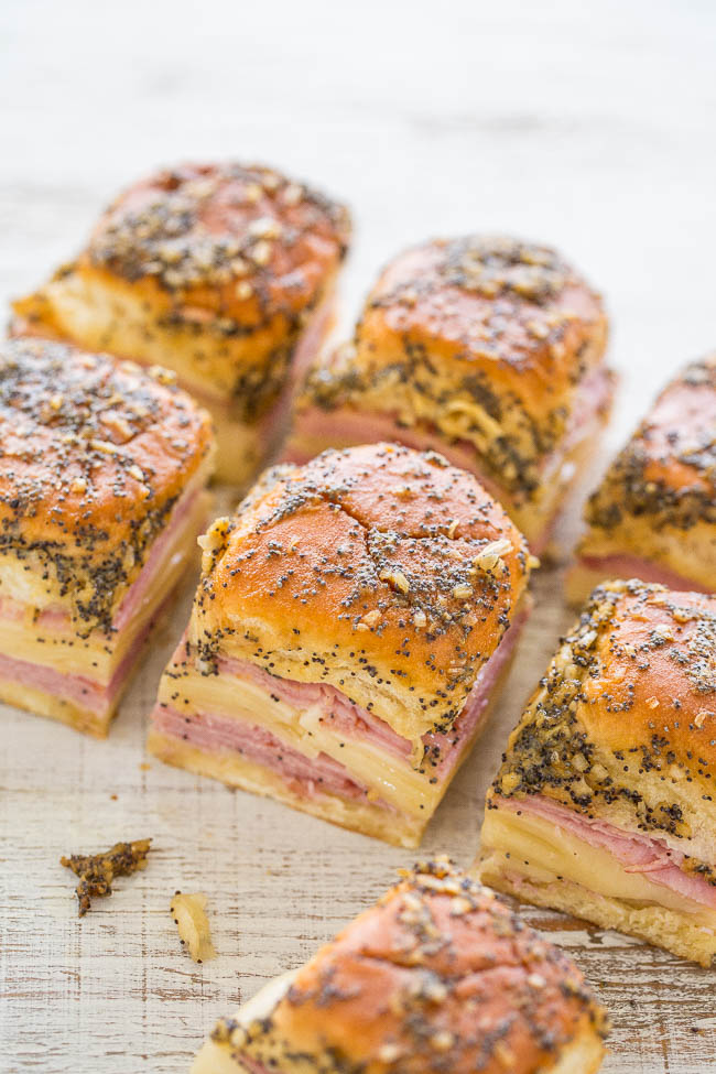 Weekly meal plan ideas: Ham & Cheese sliders at Averie Cooks