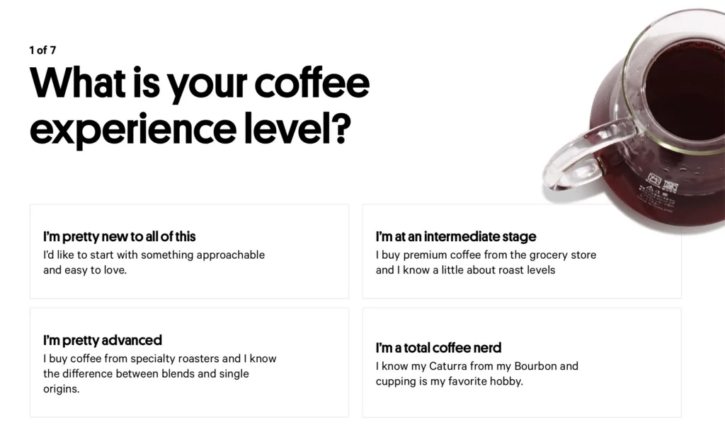 Take this fun quiz from Trade Coffee to learn what kind of beans you'd like best Take this fun quiz from Trade Coffee to learn what kind of beans you'd like best