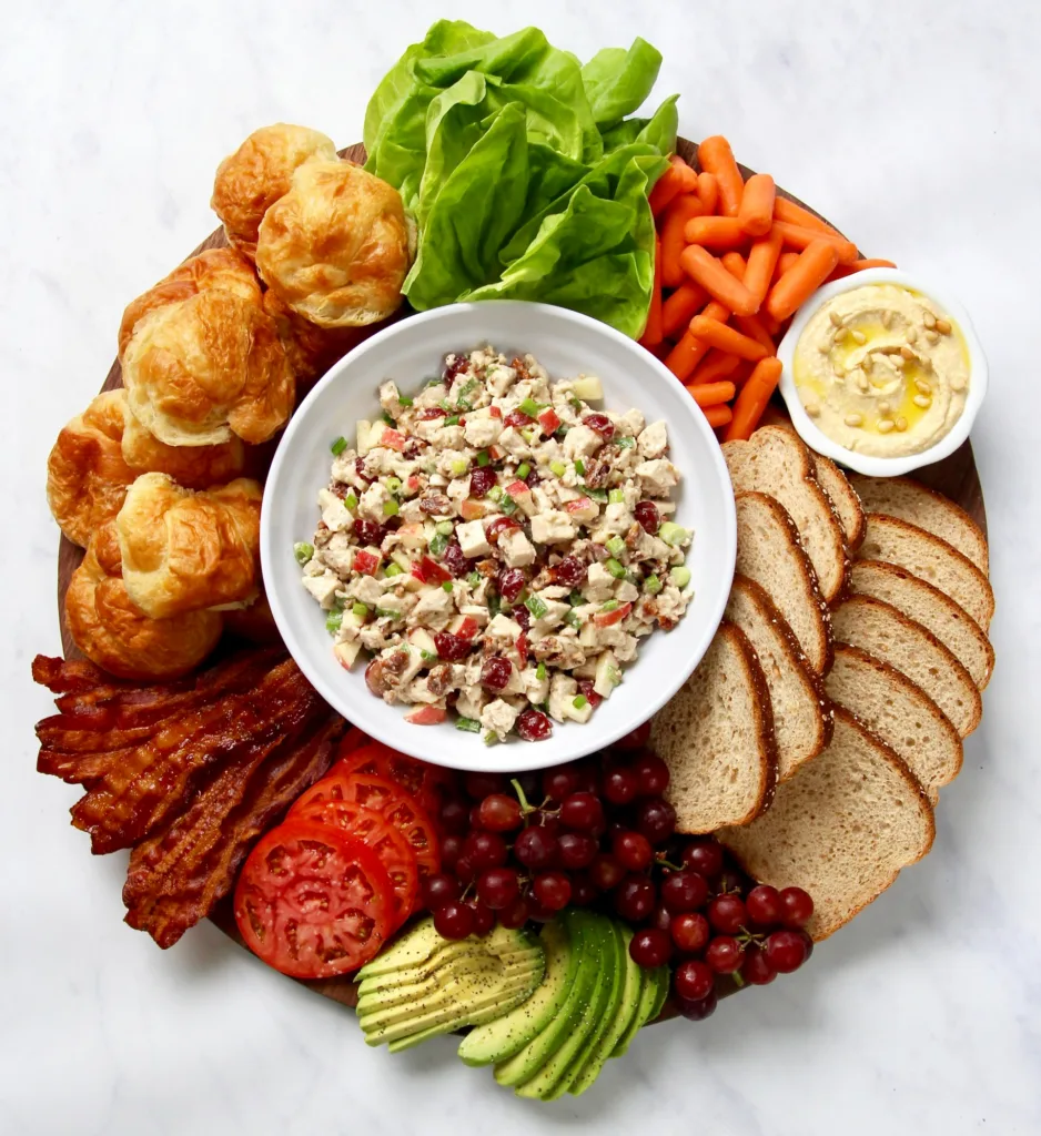 Genius hot summer night meal idea: Build your own chicken salad sandwich board with these ideas and recipes from The Baker Mama Genius hot summer night meal idea: Build your own chicken salad sandwich board with these ideas and recipes from The Baker Mama