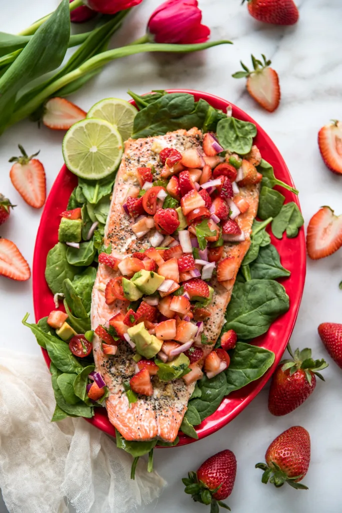 Salmon-with-Strawberry-Salsa-from-KrollsKorner Salmon-with-Strawberry-Salsa-from-KrollsKorner