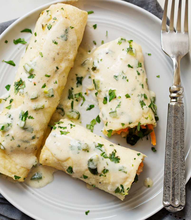 Shrimp Enchiladas in Creamy Poblano Sauce from Little Spice Jar