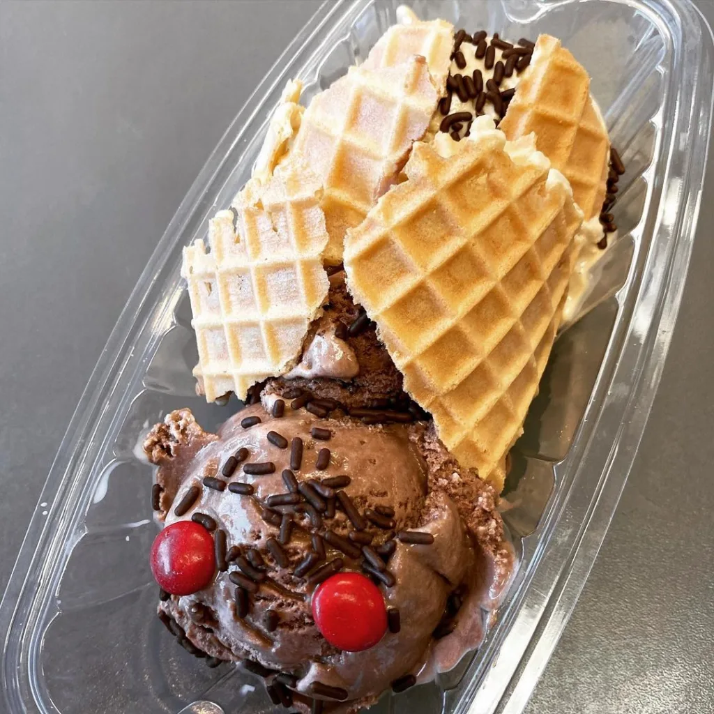 The cicada ice cream sundae from Toby's Ice Cream in Arlington, VA