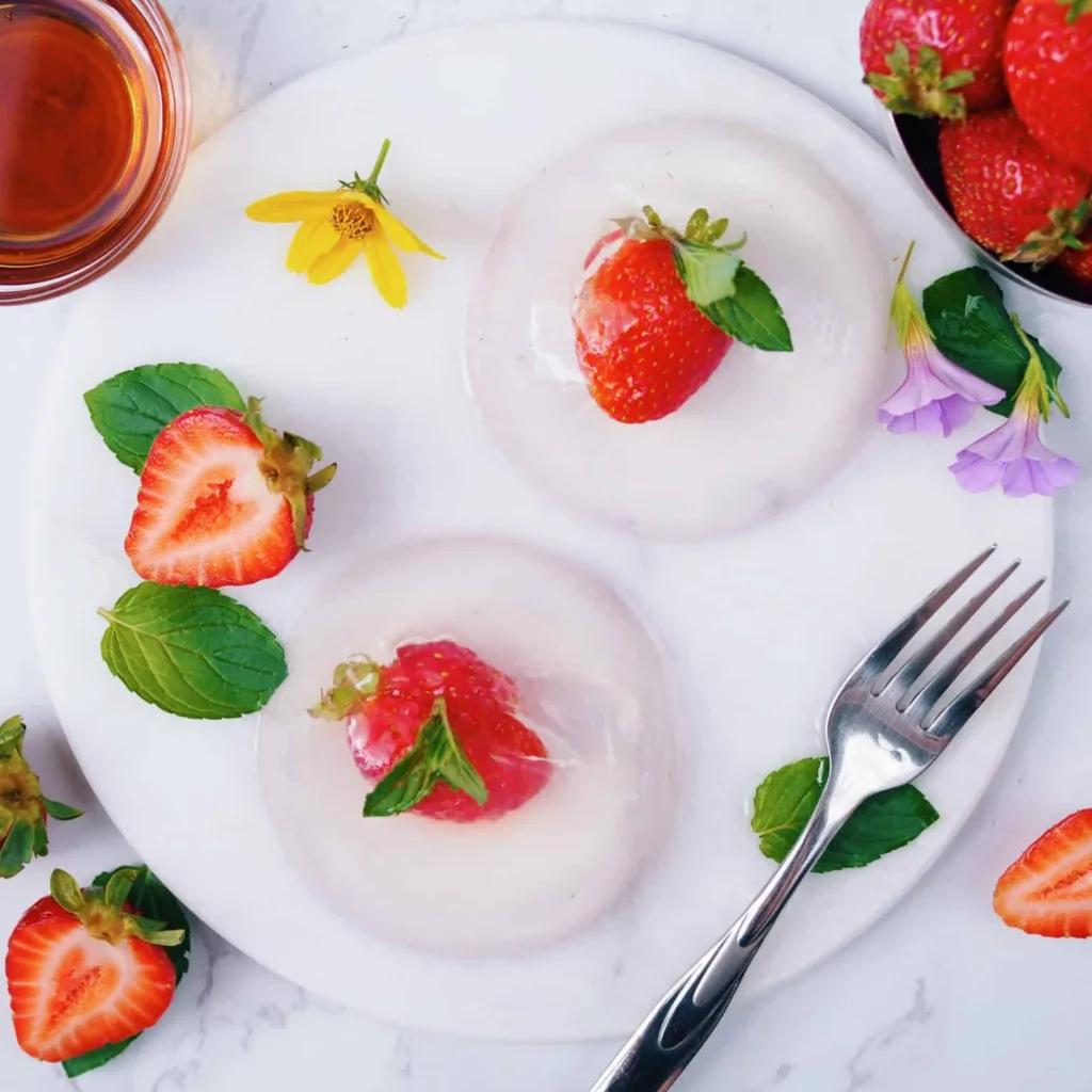 This elegant raindrop cake from Christie at Home makes a lovely allergy-free birthday cake