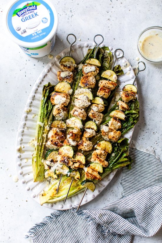 2021 meal plan ideas: Grilled Chicken Caesar Skewers at Skinny Taste