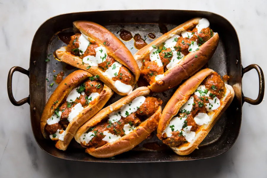 Weekly Meal Plan Ideas: Meatball Sub Sandwich from Modern Proper