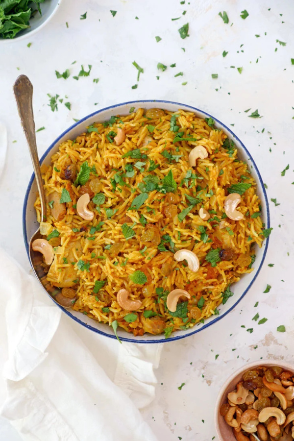 Instant Pot Pour and Cook Chicken Biryani from My Heart Beets