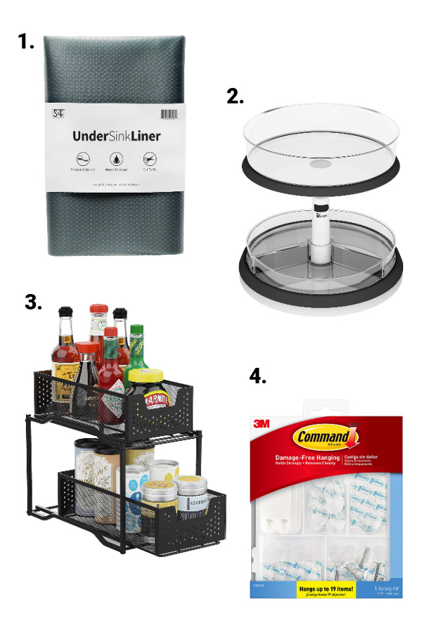 Undersink Kitchen Organizing with four simple products