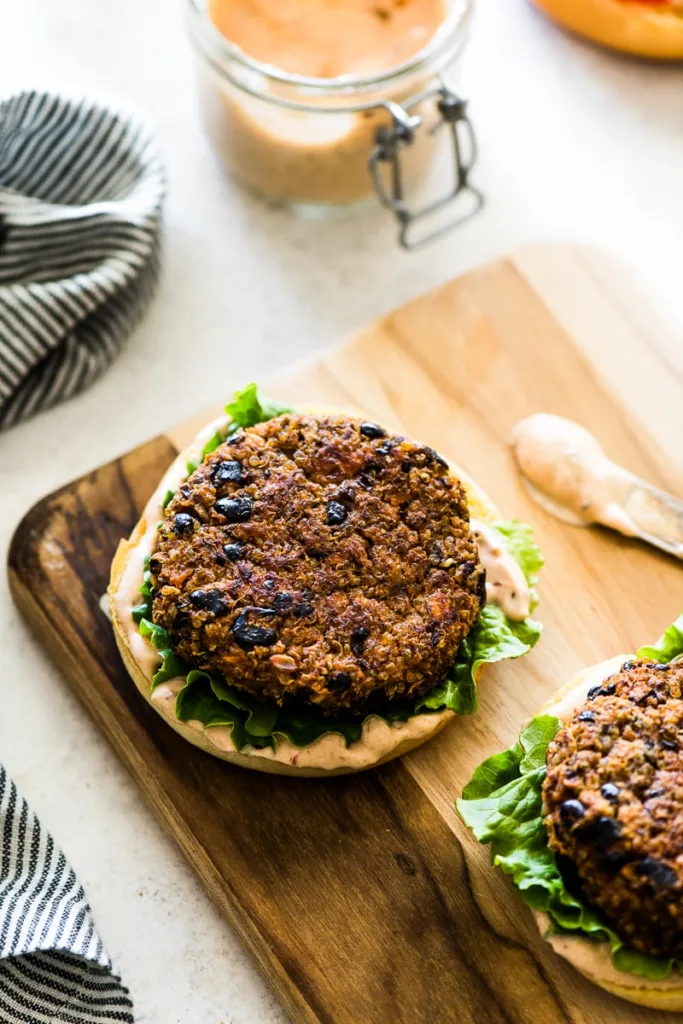 Sweet Potato Black Bean Burgers from Isabel Eats