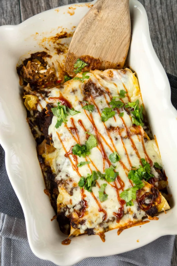 Crockpot BBQ Pulled Pork Enchiladas from Slow Cooker Gourmet Crockpot BBQ Pulled Pork Enchiladas from Slow Cooker Gourmet