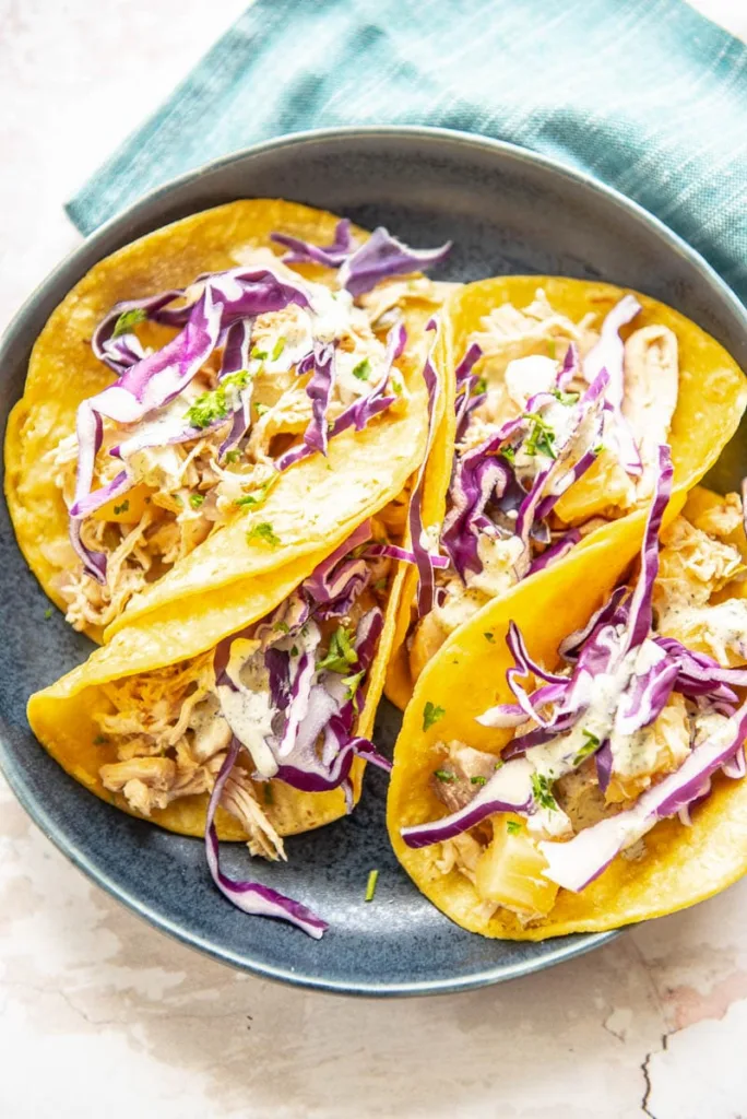 Slow Cooker Hawaiian Chicken Tacos from Slow Cooker Gourmet Slow Cooker Hawaiian Chicken Tacos from Slow Cooker Gourmet