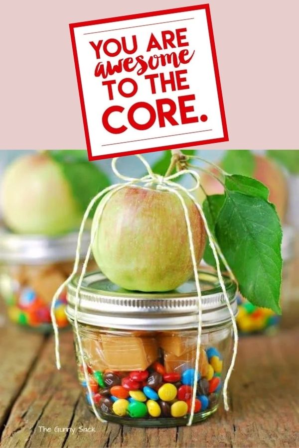 Free apple printables and a tasty treat make a great teacher appreciation gift
