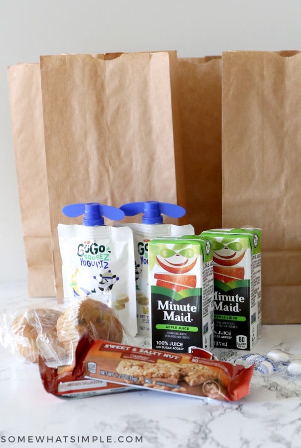 Grab and go prepped breakfast bags from Somewhat Simple are an excellent idea for busy teens Grab and go prepped breakfast bags from Somewhat Simple are an excellent idea for busy teens