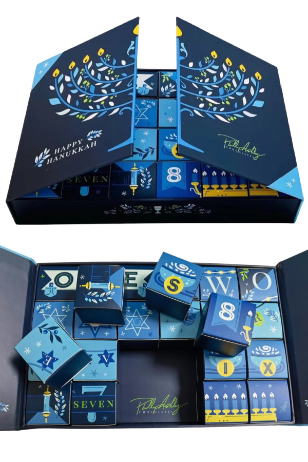 A special Hanukkah countdown calendar from Phillip Ashley chocolates