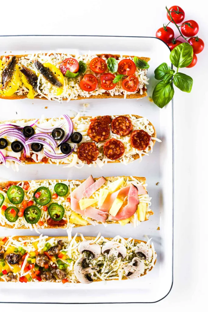 Easy French Bread Pizza from The View from Great Island | Cool Mom Eats Weekly Meal Plan Ideas