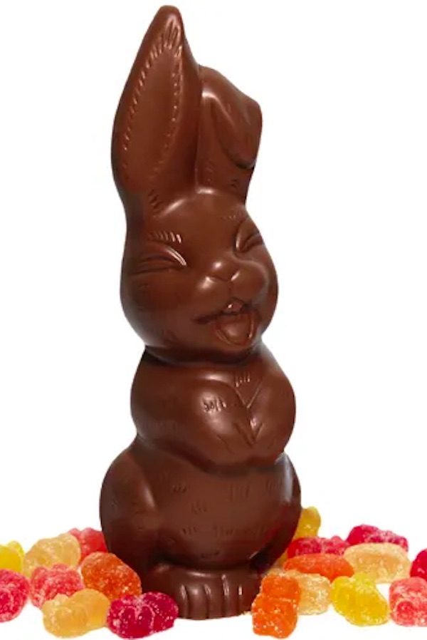 Sjaak's splurgy vegan MELK chocolate bunny is stuffed with gummies.