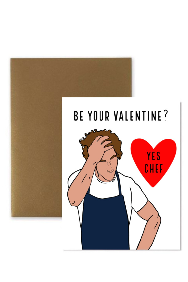 Carmy "Yes Chef" Valentine's Card for fans of the Bear | Dianne Illustrates on Etsy | see more gift ideas: coolmomeats.com 