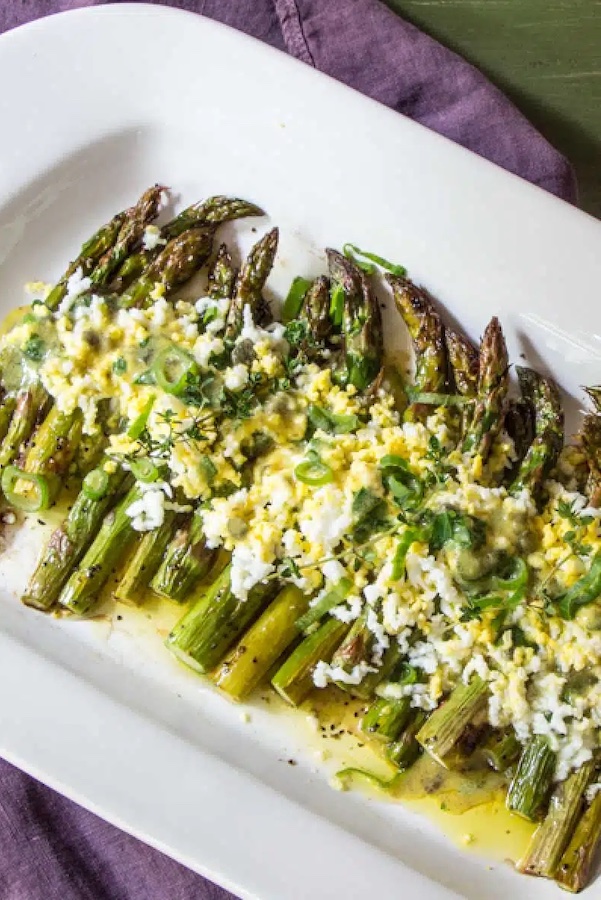 Recipes that use hard boiled eggs: Asparagus Gribiche | The Wimpy Vegetarian