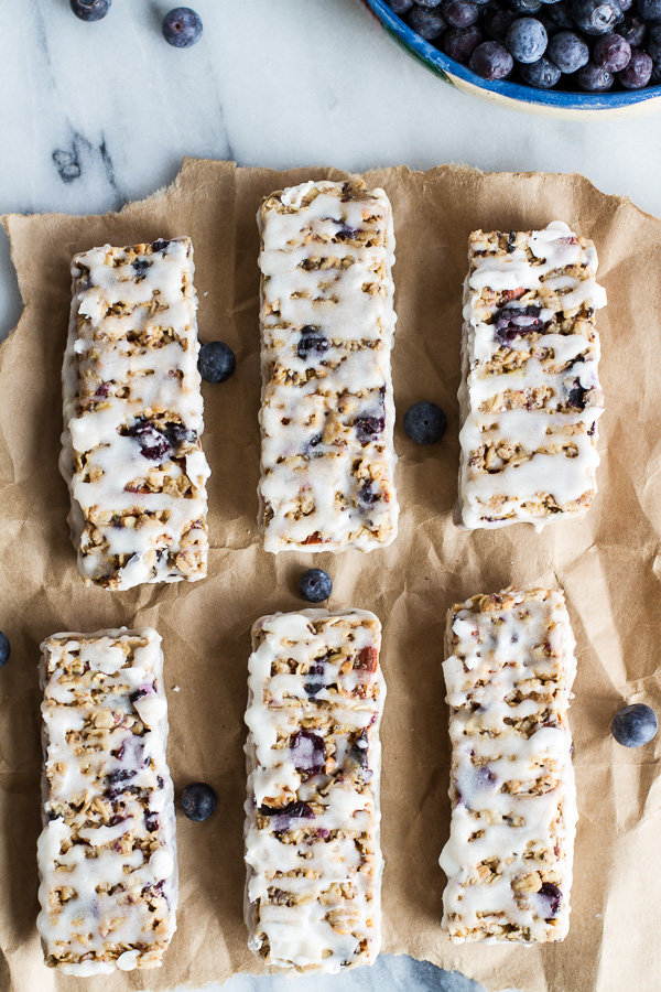 Blueberry-Vanilla Yogurt homemade granola bars from Half Baked Harvest