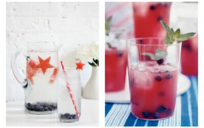 A red, white, and blue cocktail and mocktail to raise a glass to the 4th of July.