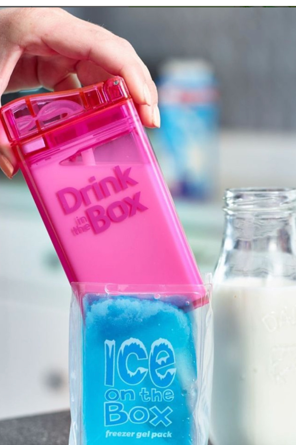Reusable drink box alternatives: Drink in the Box has a new design in tons of colors for school lunches and kids on the go